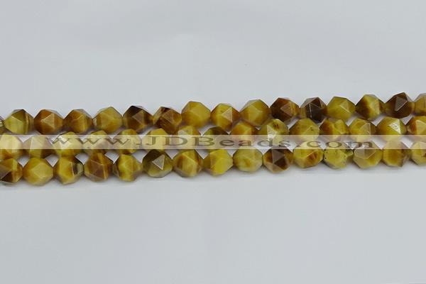 CNG7307 15.5 inches 10mm faceted nuggets golden tiger eye beads