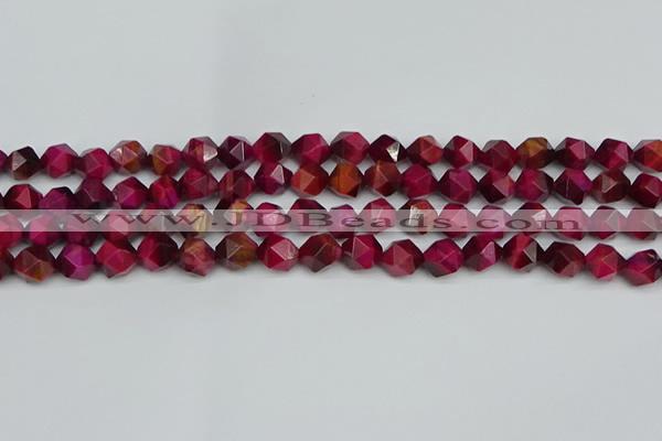 CNG7321 15.5 inches 8mm faceted nuggets red tiger eye beads