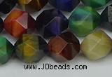 CNG7333 15.5 inches 12mm faceted nuggets mixed tiger eye beads