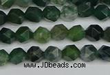 CNG7335 15.5 inches 6mm faceted nuggets moss agate beads