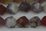 CNG7347 15.5 inches 10mm faceted nuggets botswana agate beads