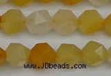 CNG7356 15.5 inches 8mm faceted nuggets yellow jade beads