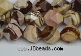 CNG7381 15.5 inches 8mm faceted nuggets zebra jasper beads