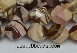 CNG7382 15.5 inches 10mm faceted nuggets zebra jasper beads