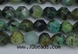 CNG7385 15.5 inches 6mm faceted nuggets African turquoise beads