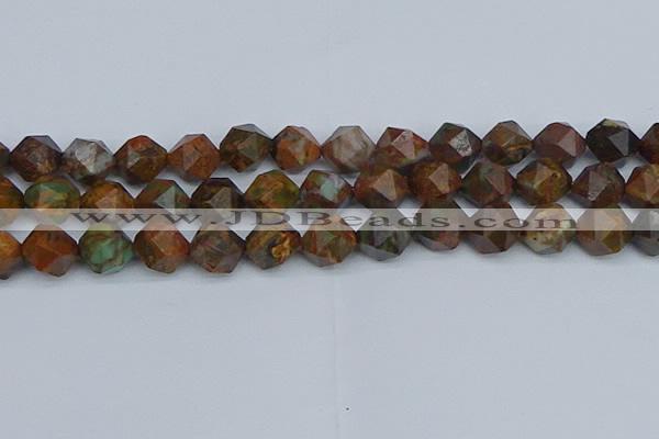 CNG7393 15.5 inches 12mm faceted nuggets green opal beads