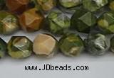 CNG7396 15.5 inches 8mm faceted nuggets rhyolite gemstone beads