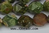 CNG7398 15.5 inches 12mm faceted nuggets rhyolite gemstone beads