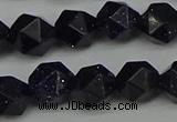 CNG7408 15.5 inches 12mm faceted nuggets blue goldstone beads