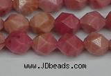 CNG7421 15.5 inches 8mm faceted nuggets rhodochrosite beads