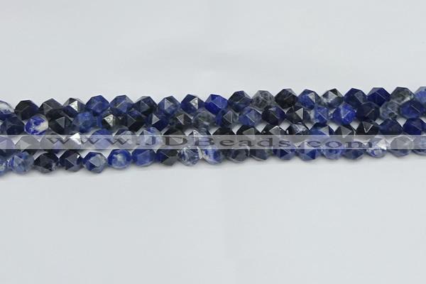 CNG7435 15.5 inches 6mm faceted nuggets sodalite gemstone beads