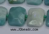 CNG7477 15.5 inches 18*25mm - 20*28mm faceted freeform amazonite beads