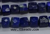 CNG7489 15.5 inches 8*8mm faceted nuggets lapis lazuli beads