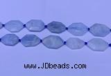 CNG7511 15.5 inches 25*35mm - 30*40mm faceted freeform aquamarine beads