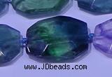 CNG7521 15.5 inches 18*25mm - 25*35mm faceted freeform fluorite beads