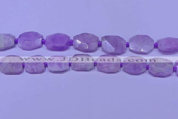 CNG7523 15.5 inches 18*25mm - 25*35mm faceted freeform kunzite beads