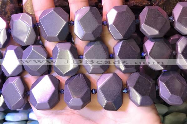 CNG7583 15.5 inches 15*20mm - 18*25mm faceted freeform hematite beads