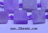 CNG7600 15.5 inches 10*12mm - 12*14mm freeform kunzite beads