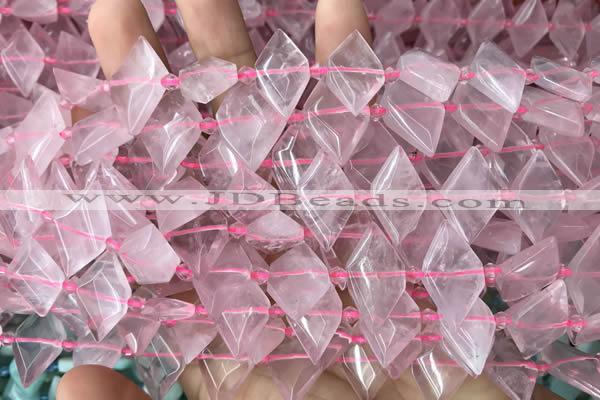 CNG7701 13*20mm - 15*25mm faceted freeform rose quartz beads