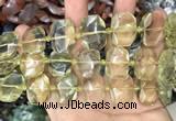 CNG7752 13*18mm - 15*25mm faceted freeform lemon quartz beads