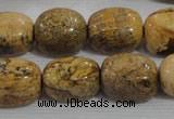 CNG776 15.5 inches 13*18mm nuggets picture jasper beads wholesale