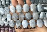 CNG7762 13*18mm - 15*25mm faceted freeform aquamarine beads