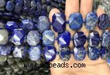 CNG7775 13*18mm - 15*25mm faceted freeform lapis lazuli beads