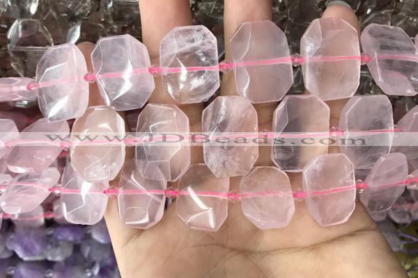 CNG7776 13*18mm - 15*25mm faceted freeform rose quartz beads