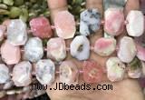 CNG7780 13*18mm - 15*25mm faceted freeform pink opal beads