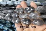 CNG7805 13*18mm - 18*25mm faceted freeform cloudy quartz beads