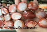 CNG7840 20*25mm - 25*30mm faceted freeform red agate beads