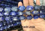 CNG7850 15.5 inches 12*16mm - 15*20mm faceted nuggets lapis lazuli beads