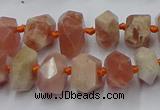 CNG7853 15.5 inches 6*10mm - 8*12mm faceted nuggets sunstone beads