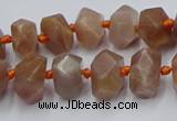 CNG7854 15.5 inches 6*10mm - 8*12mm faceted nuggets sunstone beads