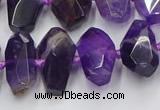 CNG7855 15.5 inches 8*12mm - 15*25mm faceted nuggets amethyst beads