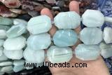 CNG7872 22*30mm - 28*35mm faceted freeform amazonite beads