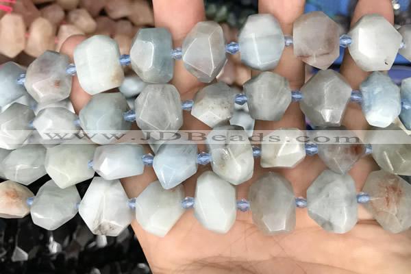 CNG7901 15.5 inches 12*16mm - 15*20mm faceted nuggets aquamarine beads