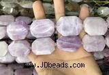 CNG7914 22*30mm - 25*35mm faceted freeform kunzite beads