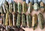 CNG7938 15.5 inches 10*22mm - 12*45mm faceted nuggets rhyolite beads