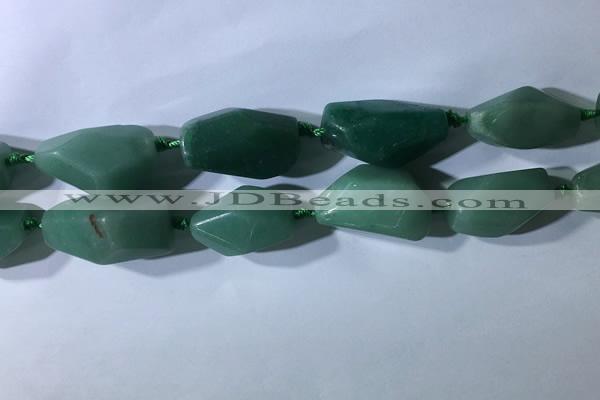 CNG7961 15.5 inches 15*25mm - 20*40mm nuggets green aventurine beads