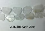 CNG7970 25*30mm - 35*45mm freeform white crystal slab beads