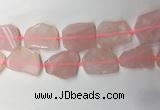 CNG7971 25*30mm - 35*45mm freeform rose quartz slab beads