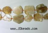 CNG7972 25*30mm - 35*45mm freeform citrine slab beads