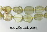 CNG7973 25*30mm - 35*45mm freeform lemon quartz slab beads