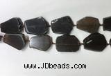 CNG7977 25*30mm - 35*45mm freeform smoky quartz slab beads