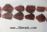 CNG7979 25*30mm - 35*45mm freeform strawberry quartz slab beads