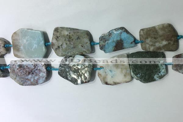 CNG7981 25*30mm - 35*45mm freeform larimar slab beads