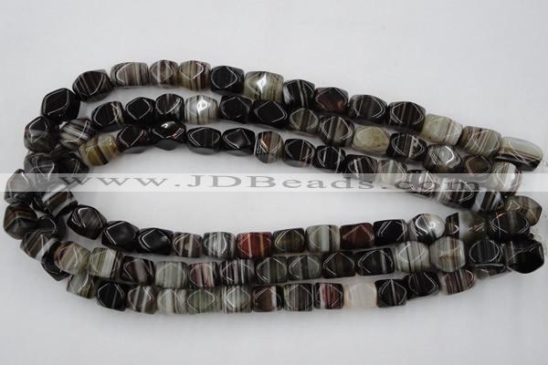 CNG801 15.5 inches 8*12mm faceted nuggets agate gemstone beads