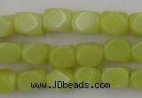 CNG805 15.5 inches 8*12mm faceted nuggets lemon jade beads