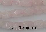 CNG815 15.5 inches 8*12mm faceted nuggets rose quartz beads